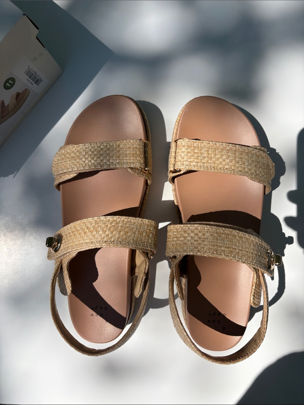 A New Day- Natural Woven Platform Sandals Sz 11 - Picture 3 of 9
